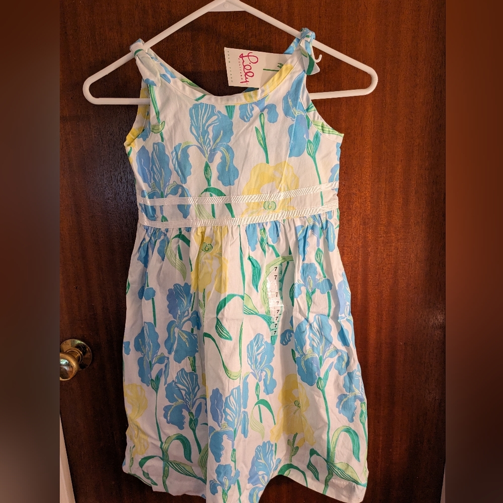 Vintage Lilly Pulitzer Girls Dress Floral Iris NWT Size 7